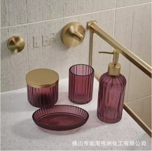 Набор аксессуаров для ванной из розового золота, для дома или отеля