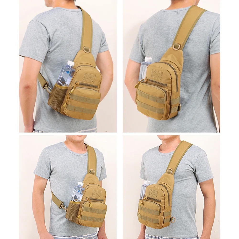New Shoulder Bag for Men, Outdoor Cycling Sports Bag, Convenient Cross-Body Casual Shoulder Bag, Tactical Water Bottle Chest Bag
