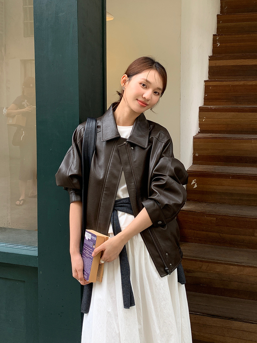 Высококачественная куртка из PU кожи, осень 2025, корейский стиль, модная верхняя одежда для женщин