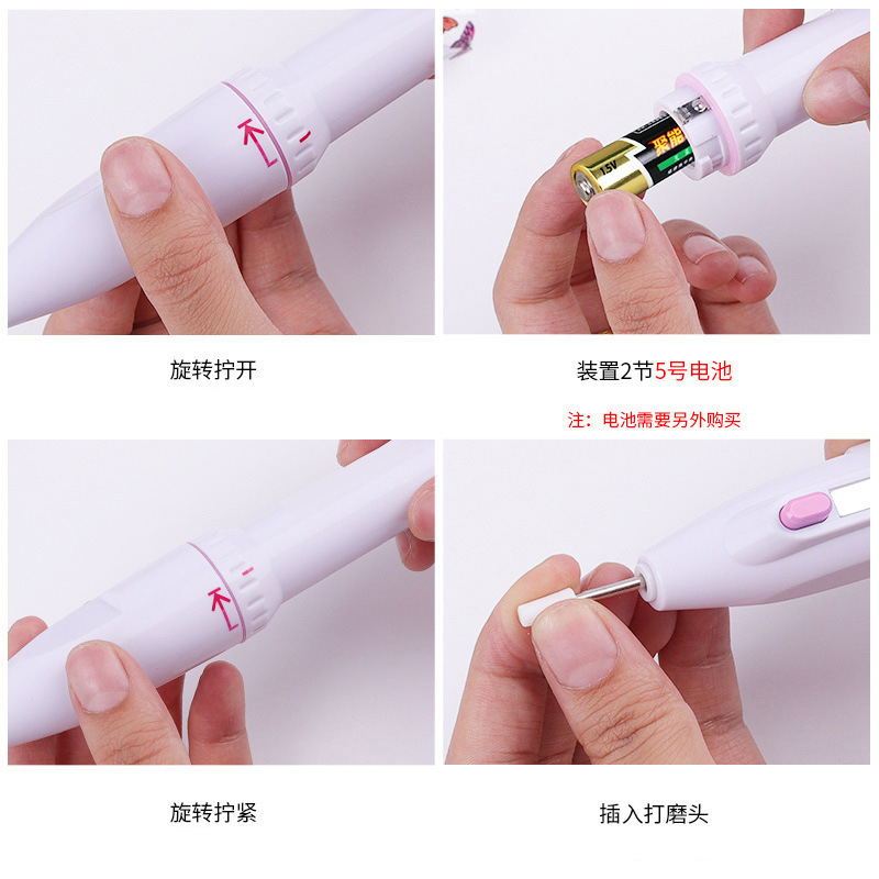 Cross-Border Manicure Electric Grinder Mini Manicure Pen Test Grinder Delivery 5 Nail Grinding Head Nail Grinder Wholesale