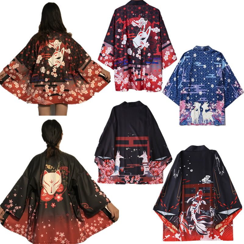 2021 новый карповый цифровой печати японский Харадзюку кимоно халат пижама кардиган
