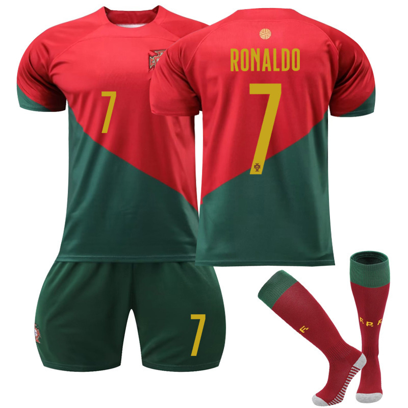 2223 Portugal Home Football Uniform No. 7 Ronaldo Jersey No. 8 B Fee No. 23 Phillix Jersey Set