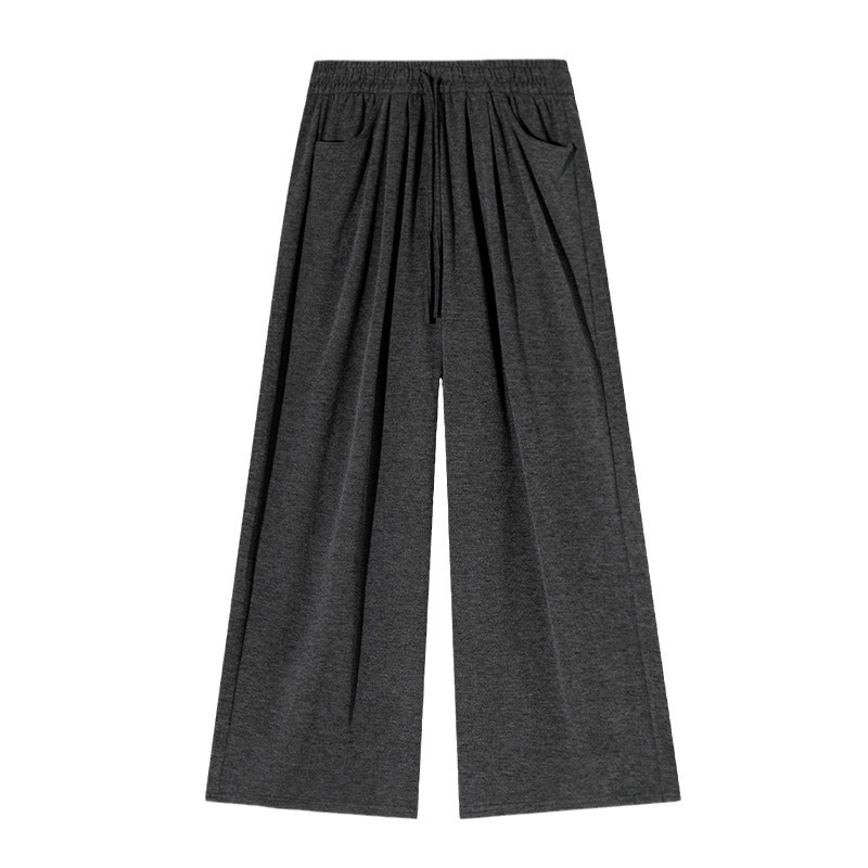Spring and Autumn Cloud Glutinous Rice Pants Women's Large Size 100kg Fat mm High Waist Loose Drape Straight-Leg Leg Easiest for Match Casual Wide Leg Pants