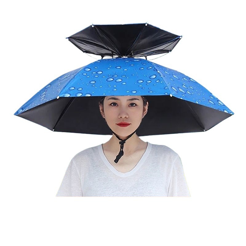 Umbrella Cap Head Umbrella Hat Fishing Head Sun Umbrella Outdoor Tea Picking Sanitation Sunscreen Umbrella Folding Large