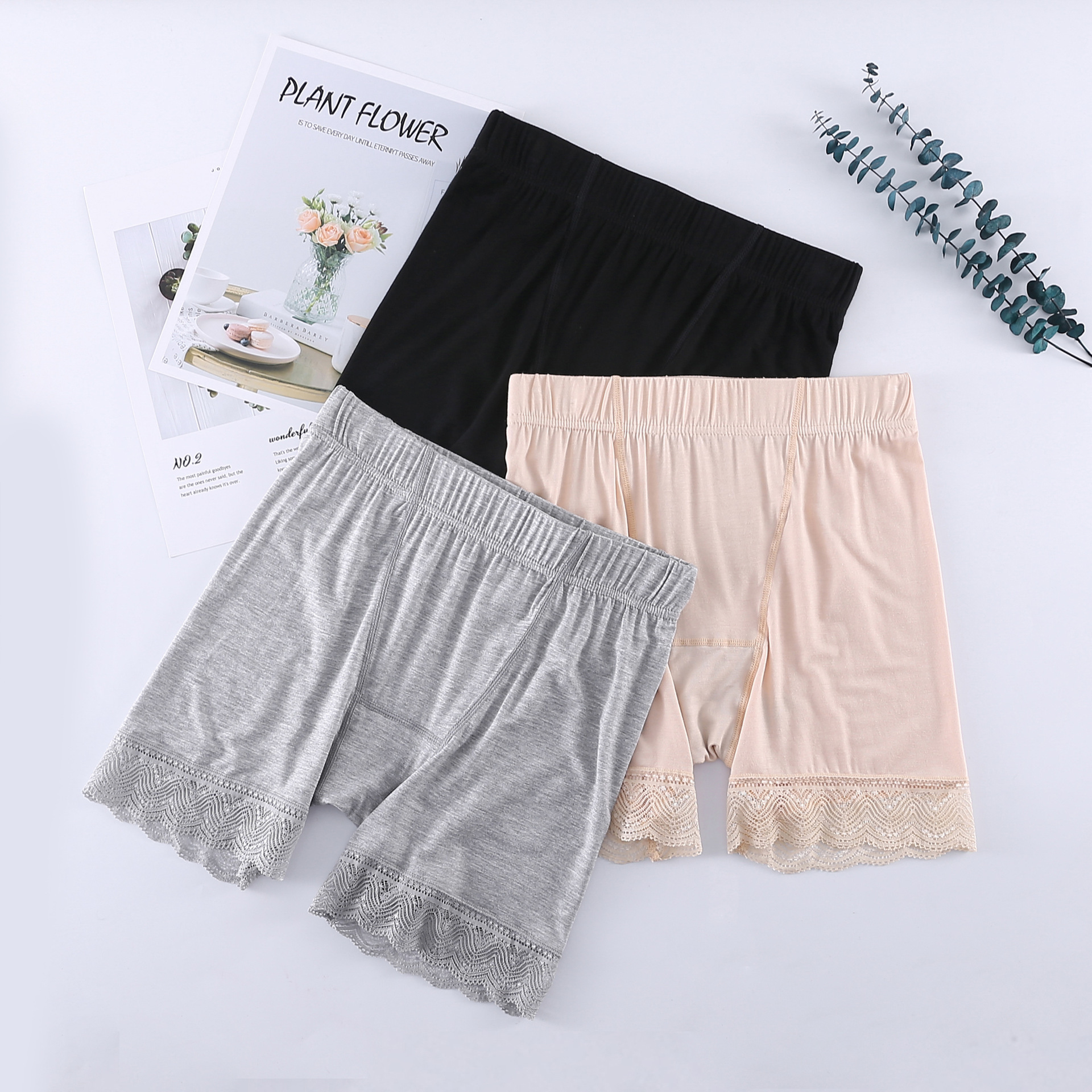 plus size safety pants women's summer anti-light student insurance underwear modal lace anti-wolf pants 200kg