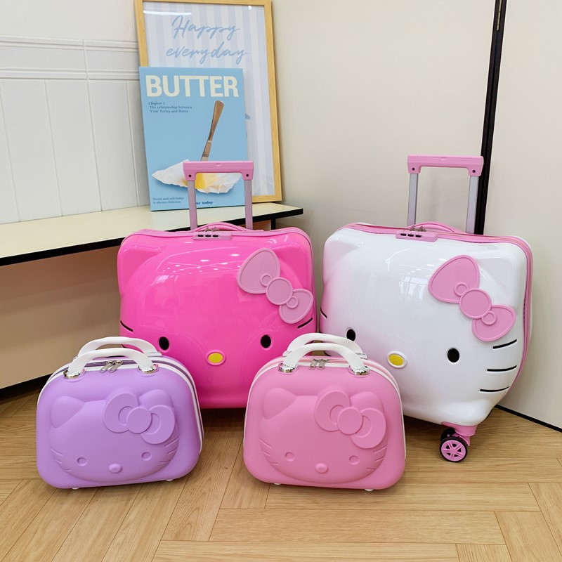 Children's Trolley Case Cartoon Case Suitcase Boarding Case 20inch Girls Kt Cat Trolley Case Cute Riding Case Cross-Border