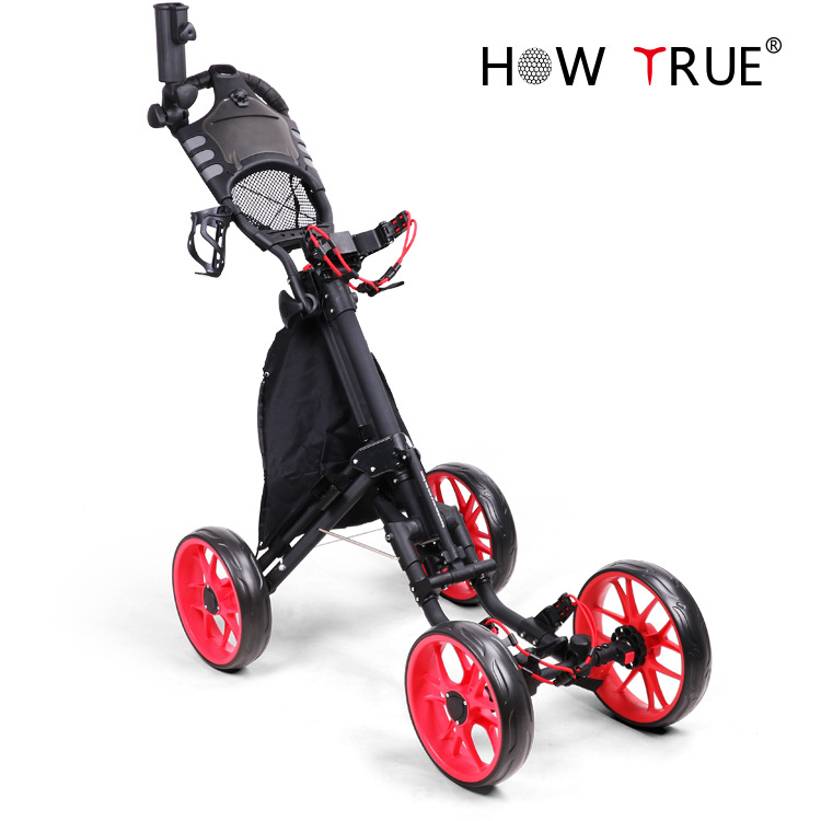 Factory Direct Supply Golf Trolley, Hand Trolley, Four-Wheeled Golf Cart, Foldableable Storage, Multi-Functional Golf Cart