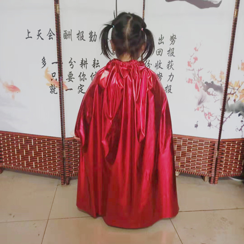 Halloween Superman Red Cape with Gold Trim, Children's Golden Staff, Sun Wukong's Gold-Stamped Cloth Yellow Cape Style