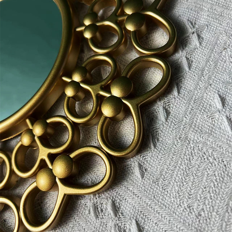 Factory Direct Supply Flower Shape European and American Style Light Luxury Background Wall Decorative Mirror Restaurant Hanging Mirror Wall Mirror Living Room Mirror