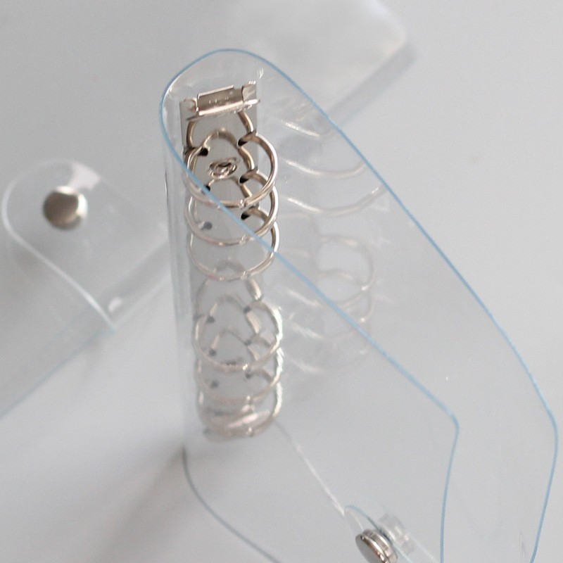 Japanese-Style Fresh Transparent Binder Notebook 6-Hole Simple Cover Creative Snap-Button Planner A6 Ledger