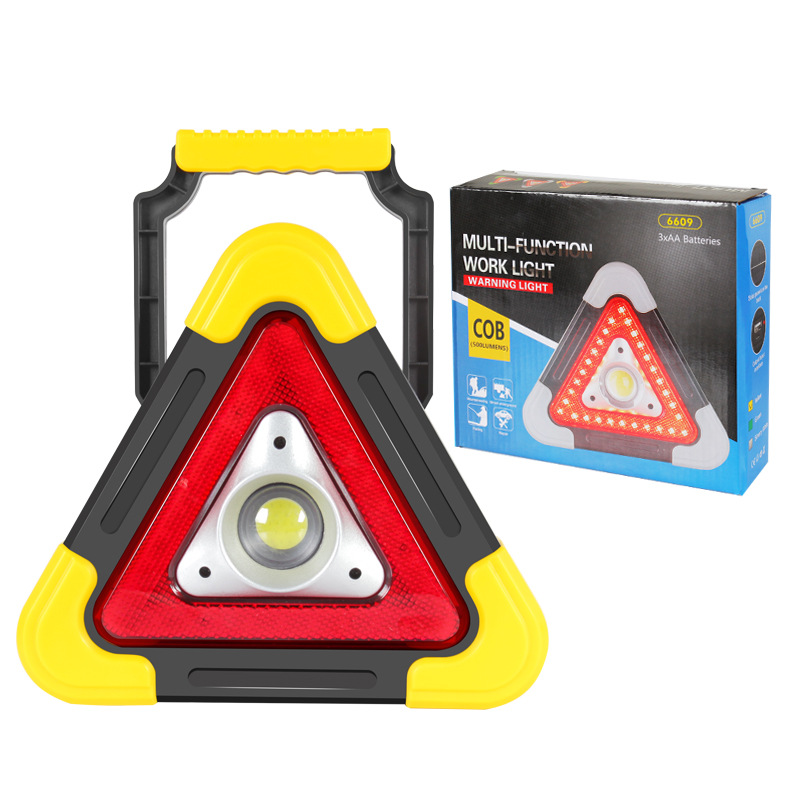 Car Warning sign car tripod with LED lighting lamp USB charging interface three-in-one triangle warning sign