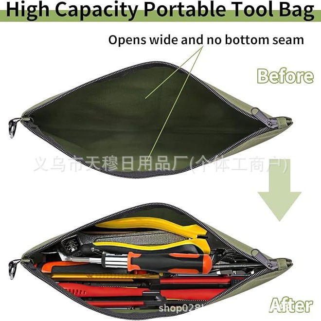 Cross-border upgrade tool kit practical multi-purpose storage organizing tool bag tool bag with metal hook zipper