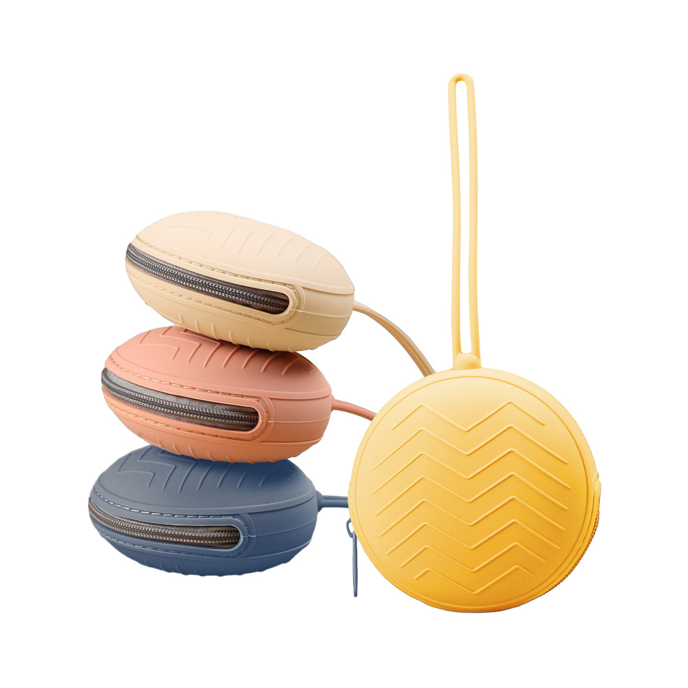 Children's Portable Easy-To-Clean Pacifier Cosmetics Bag Change Key Headphones Fda Food Grade Silicone W Zipper Cosmetics Bag