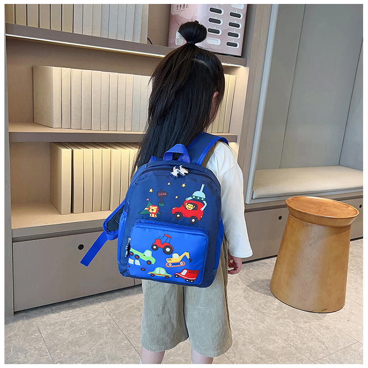 New Children's Backpack Cartoon Car 2025 Kindergarten Trendy Large Capacity Multifunctional Student School Bag Wholesale