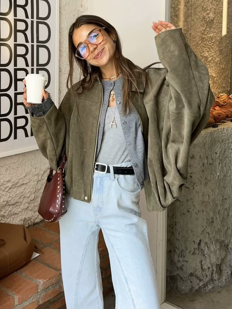 Кросс-бордерная внешняя торговля женская 2025 осень европейская и американская стильная замшевая куртка бейсболка