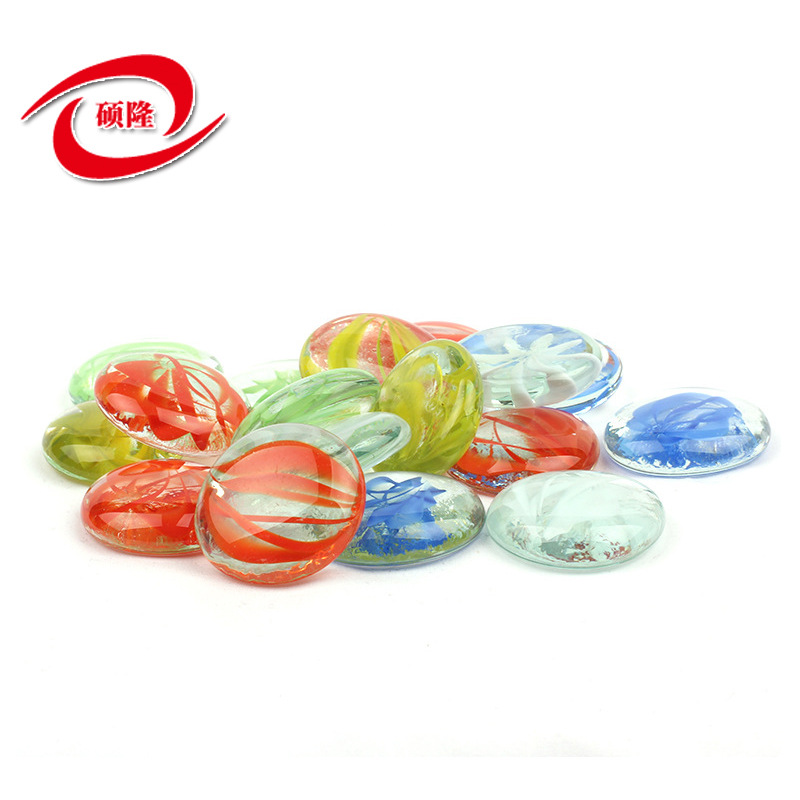 Supply glass flat beads transparent green ancient blue sea blue landscape fish tank for children archaeological digging