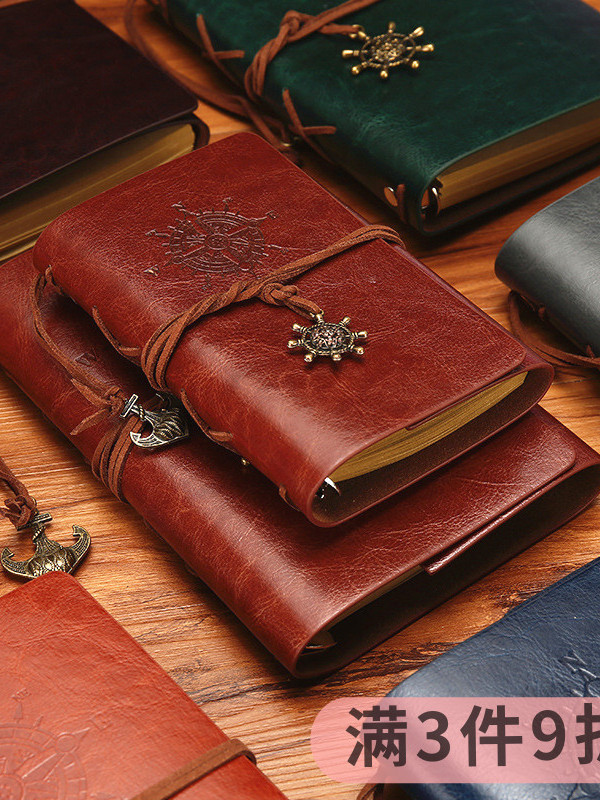 Европейский стиль ретро искусственная кожа дорожный журнал с ремешком, блокнот из крафт-бумаги, доступный в больших, средних и маленьких размерах