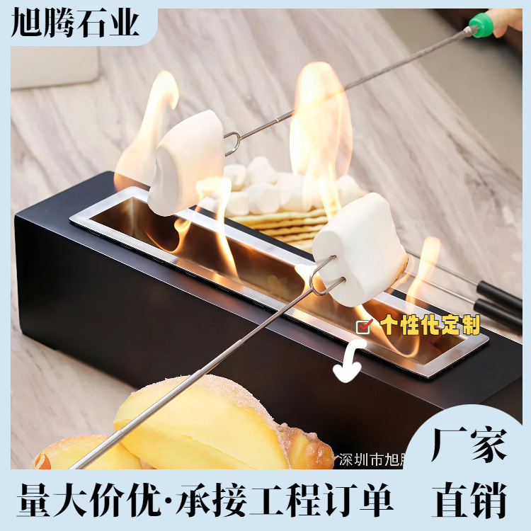 Кросс-граница прямоугольная настольная бытовая печь для обогрева, настольный гриль, настоящий жаровня, алкогольный камин, декоративная печь для костра