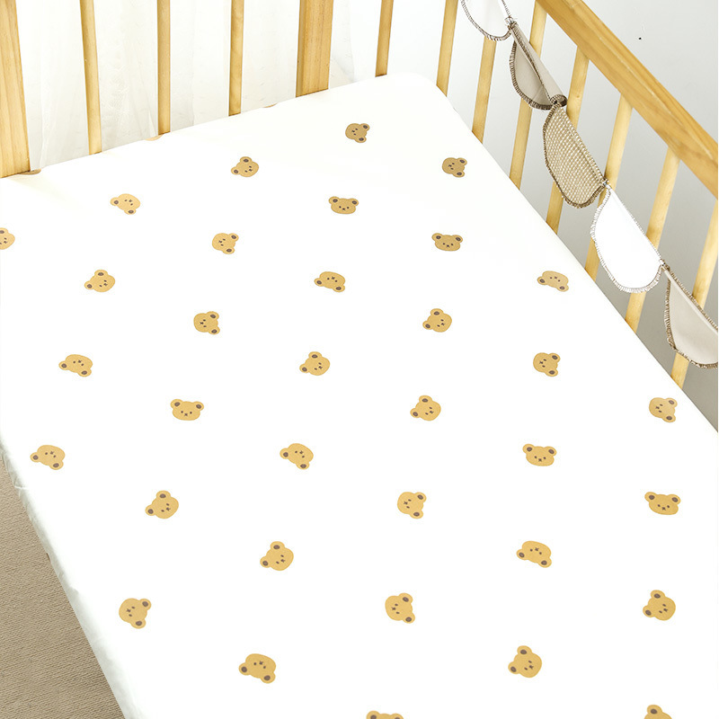 Class a Pure Cotton Crib Fitted Bed Sheets Baby Bed Sheets Kidsren's Spliced Bed Bedding Kindergarten Mattress Cover Bed Cover Wholesale