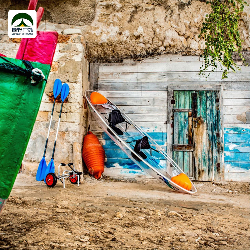 Прозрачная лодка для отдыха в кристально чистом стекле для одного или двух человек, прочная для плавания в бассейне