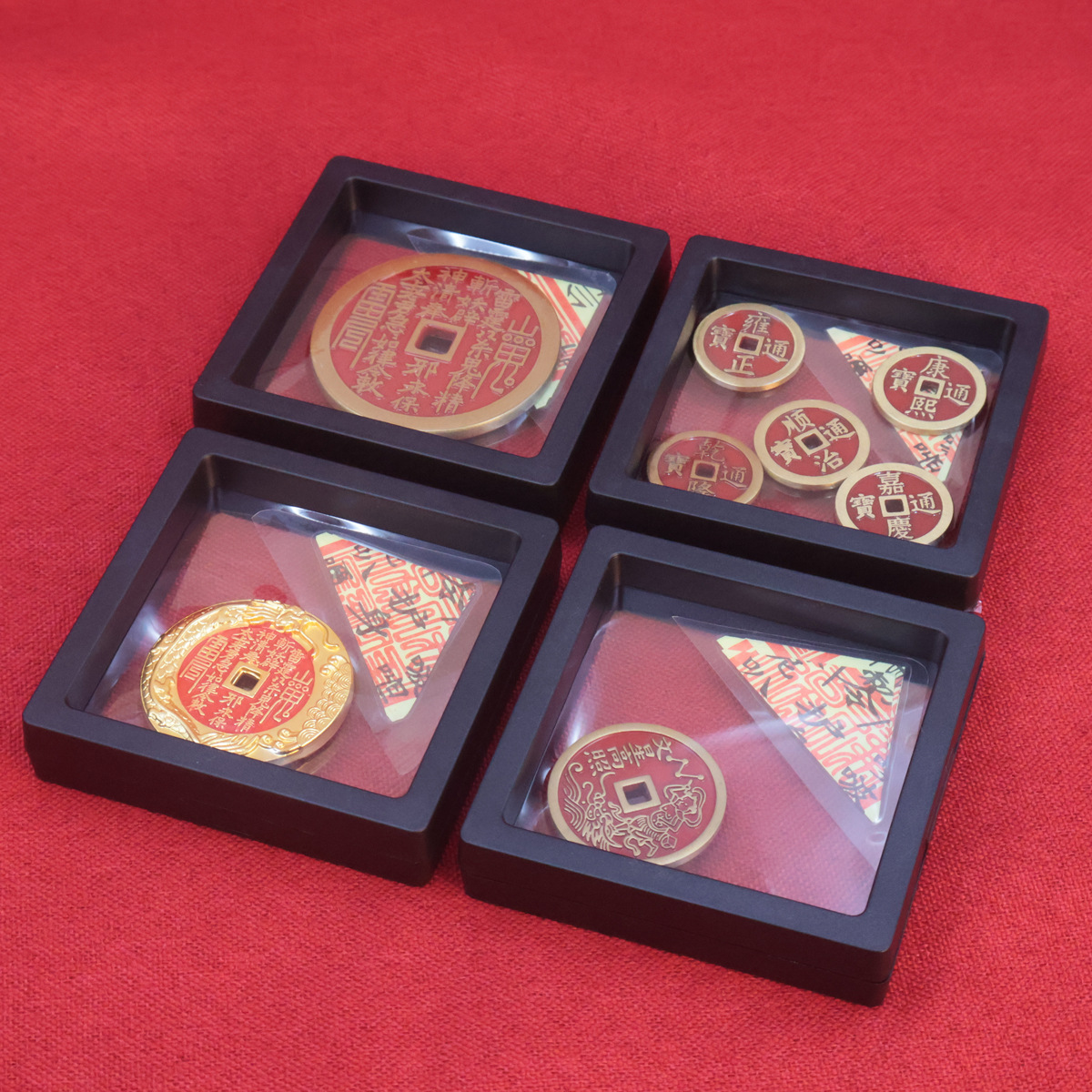 Brass Photo Frame Mountain Ghost Spending Copper Money Lucky Gossip Money Pressure Money Antique Craft Copper Money Collection Wholesale Ornaments