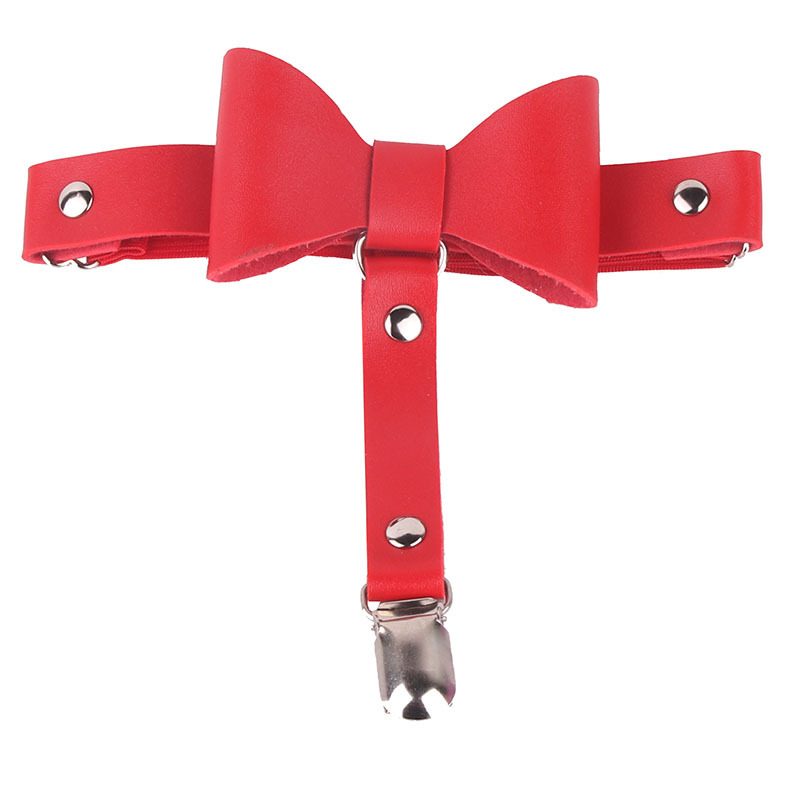 Factory self-selling sexy leather bow leg ring Japanese Korea Harajuku adjustable elastic multi-purpose Garter accessories