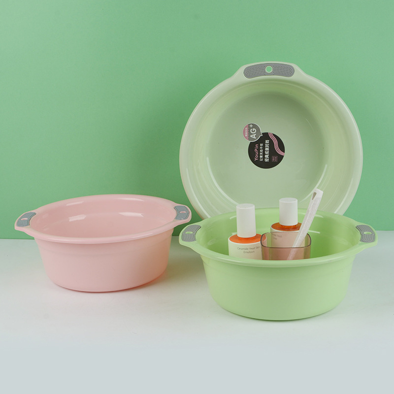Double-Ear Plastic Basin Household Washbasin Adult Laundry Basin Gift Plastic Washbasin Printed Logo Manufacturer Wholesale