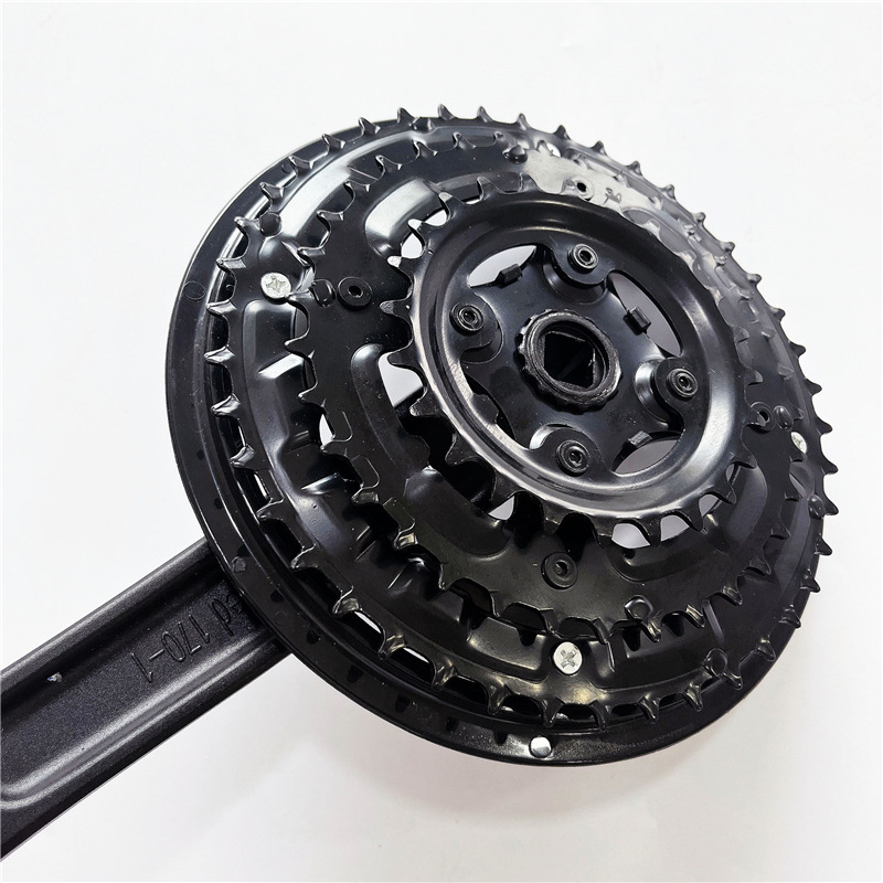 Bicycle mountain bike square hole tooth plate aluminum alloy crank 170*24/34/42 tooth stock supply