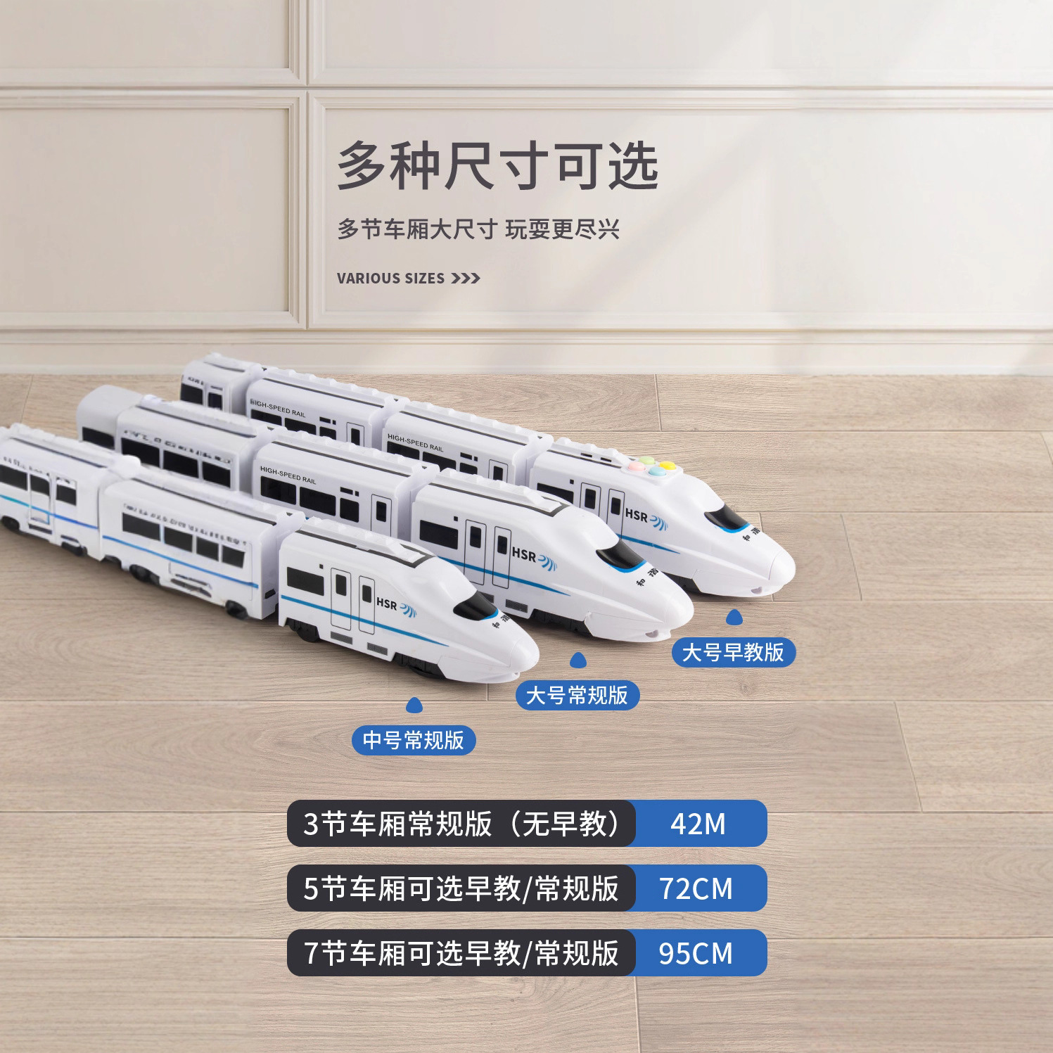 New Simulated Early Education High-Speed Rail Train Lithium Battery Direct Charging Version with Charging Cable Electric Educational Toy for Boys and Girls