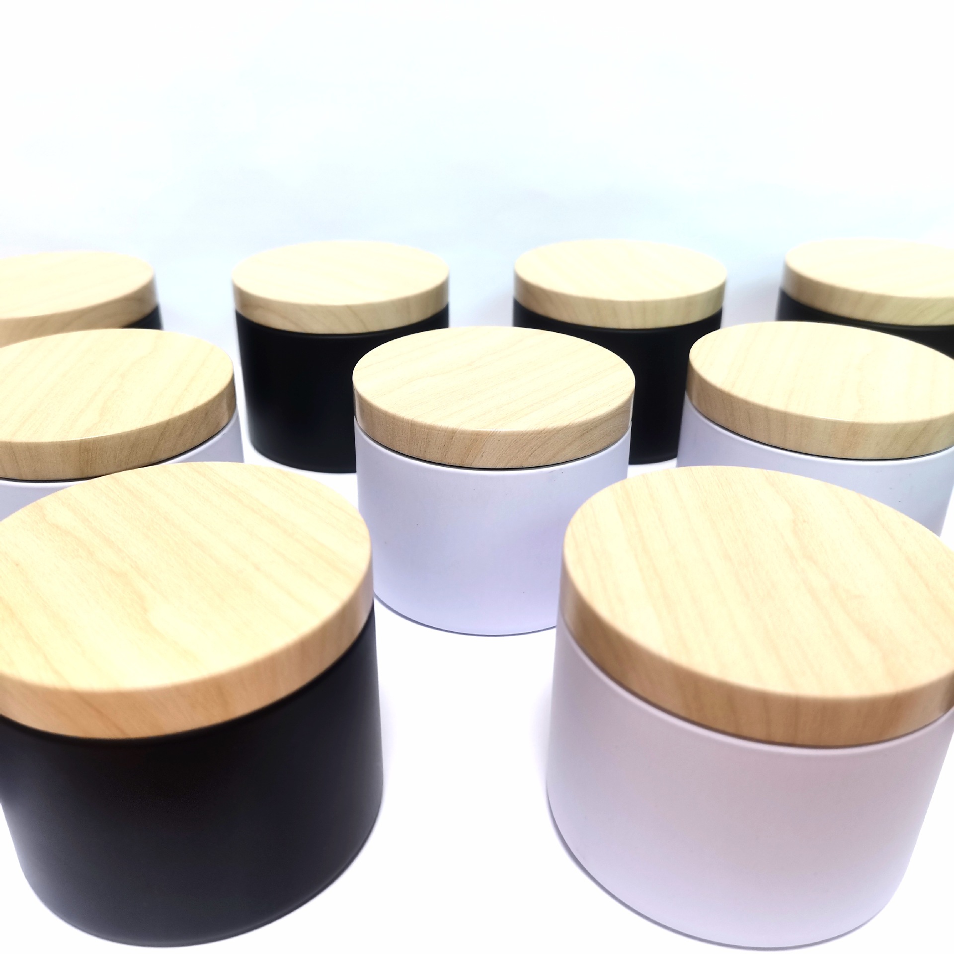 Cross-border in stock candle jar 4oz aromatherapy candle jar manufacturers wood grain candle tinplate candle jar cup