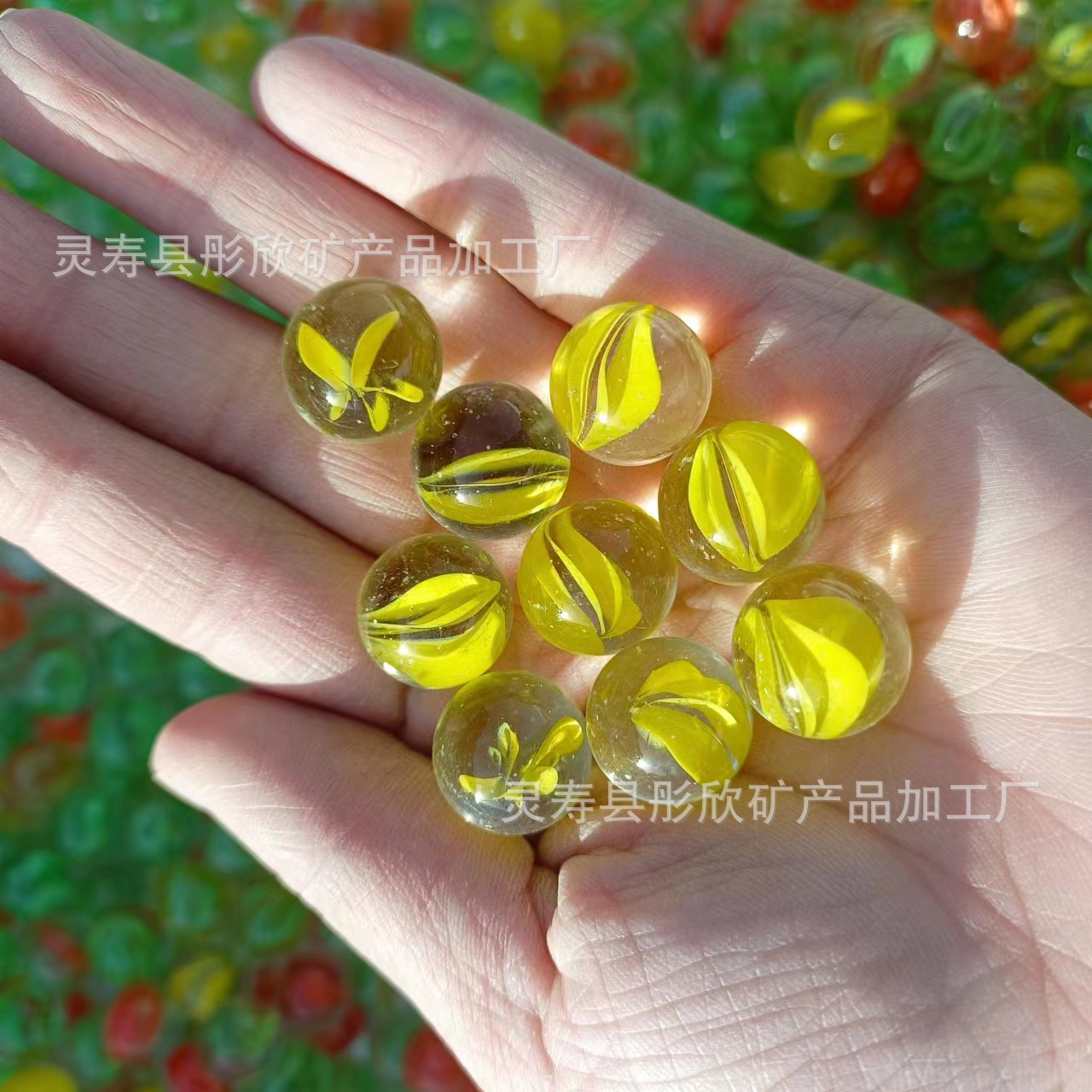 Supply glass marbles game machine dedicated glass beads 14mm16mm20mm25mm solid flower heart glass marbles