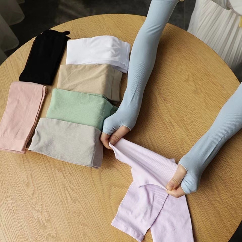 Sports Ice Sleeves for Men and Women, Ice Silk Sleeves, Sun Protection Sleeves, Outdoor Cycling Summer Sun Protection, Pure Color Sleeve Gloves, Ice Sleeves