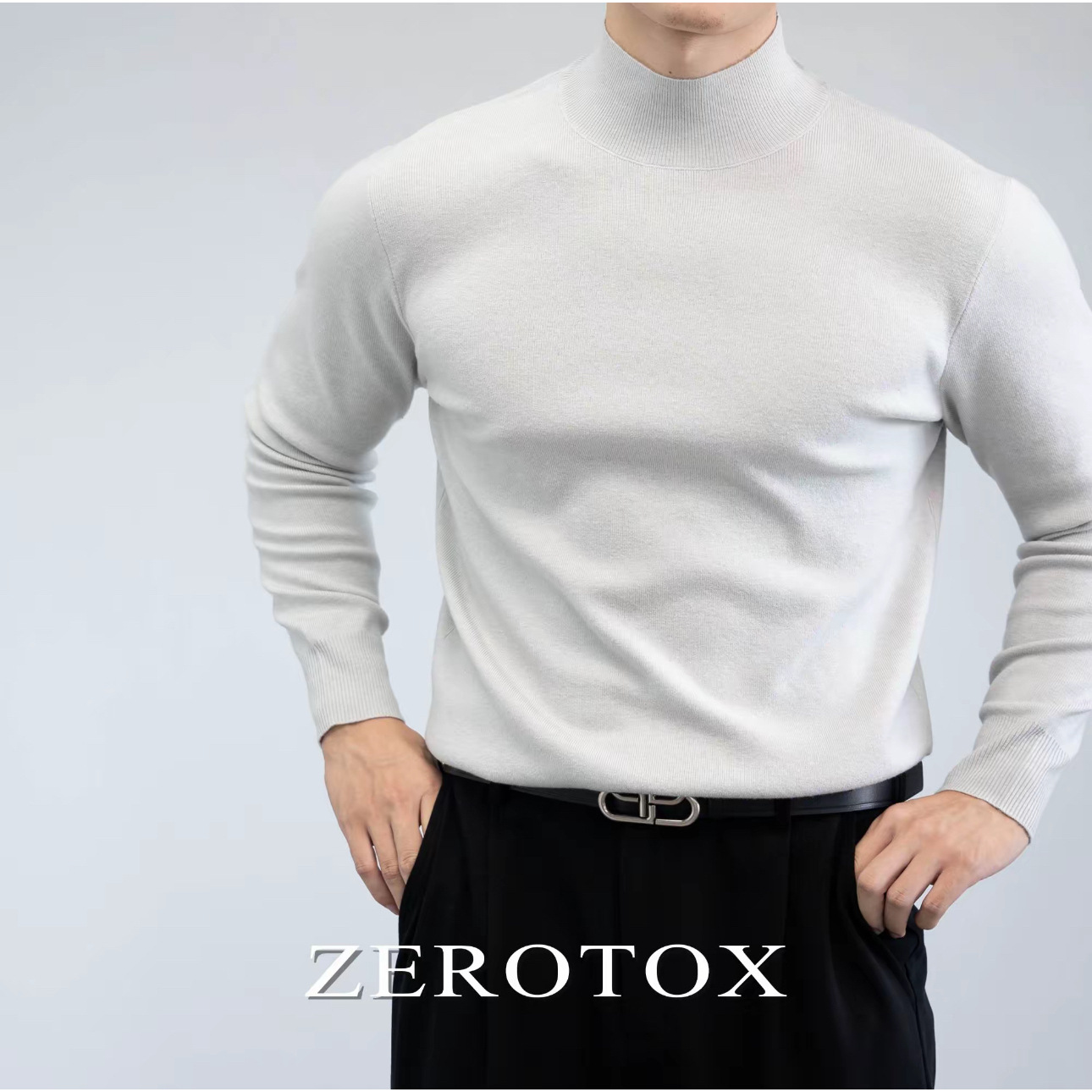 Autumn and Winter Warm and Versatile Modal Skin-Friendly and Comfortable Half Turtleneck Slim Casual Knitwear Men's Wool Knitwear
