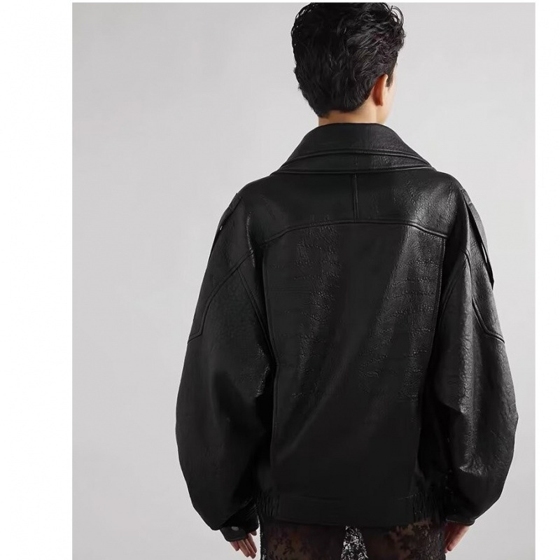 Fleece-Lined Leather Biker Jacket for Women, High-End Faux Leather Jacket, 2024 Autumn New Style, Loose Fit, Cool and Stylish