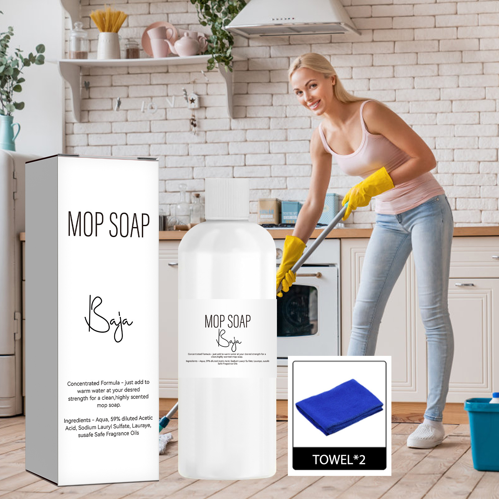 Cross-Border Floor Cleaner Dirt Cleaning Polishing Brightening Floor Tile Maintenance Powerful Cleaning Liquid 120ml