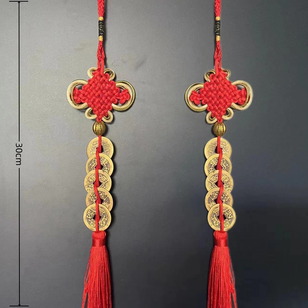 Pure copper five Emperor money pendant wholesale Phnom Penh small Chinese knot car interior decoration pendant antique coin small gift