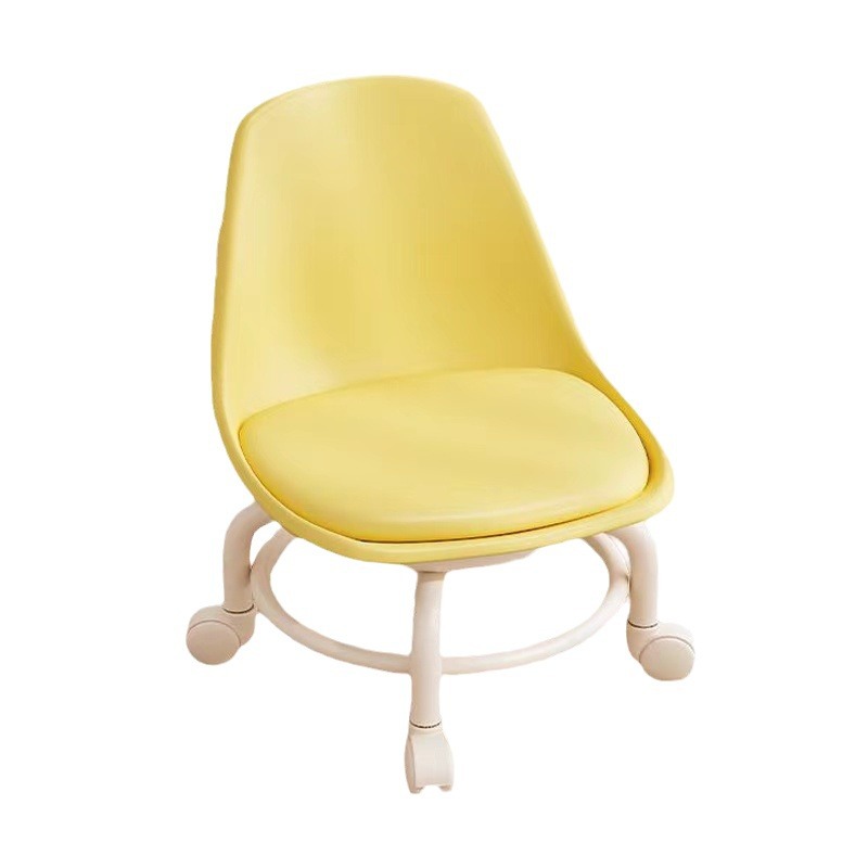 Children's Backrest Stool with Universal Wheel for Learning Lazy Household Roller Skating Beautiful Sewed Small Chair Cyber Celebrity Bench Small Low Stool