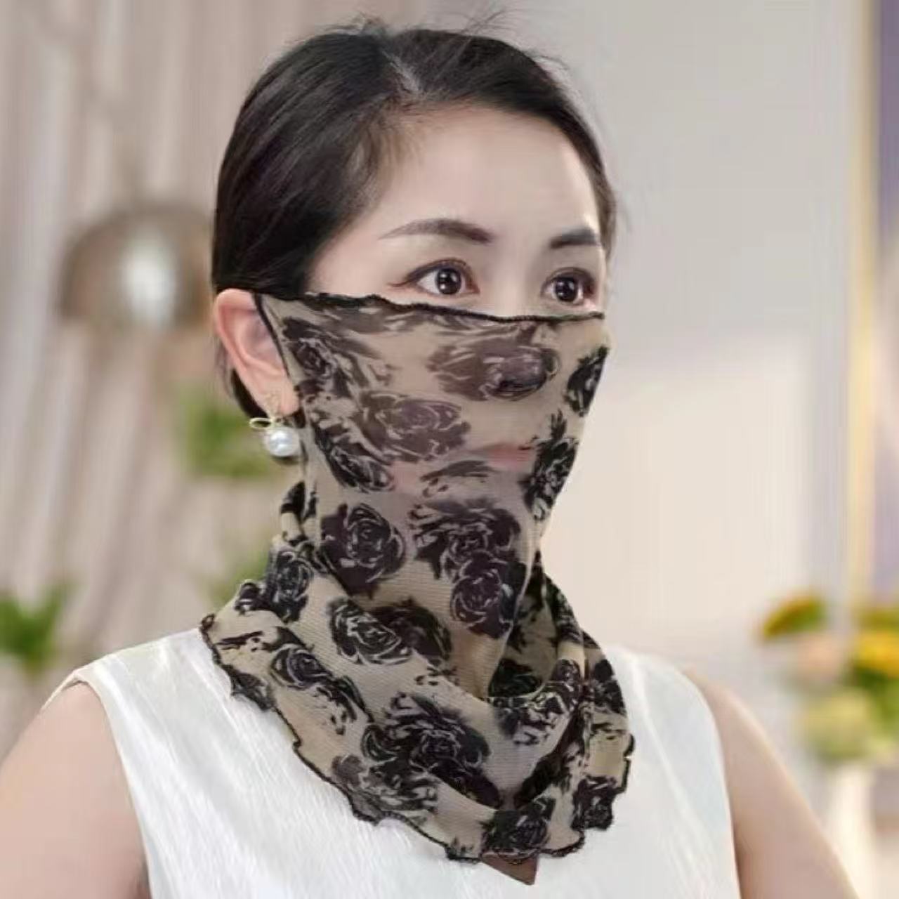 Новый корейский стиль шаль-маска для женщин модный защитник для лица и шеи тонкая марлевая шаль универсальная для женщин
