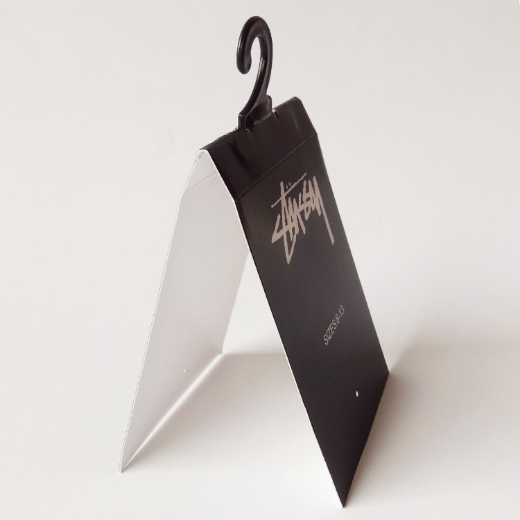 Черные носки с карточкой, простой стиль, упаковка из бумаги, покрытая, сложенная карточка