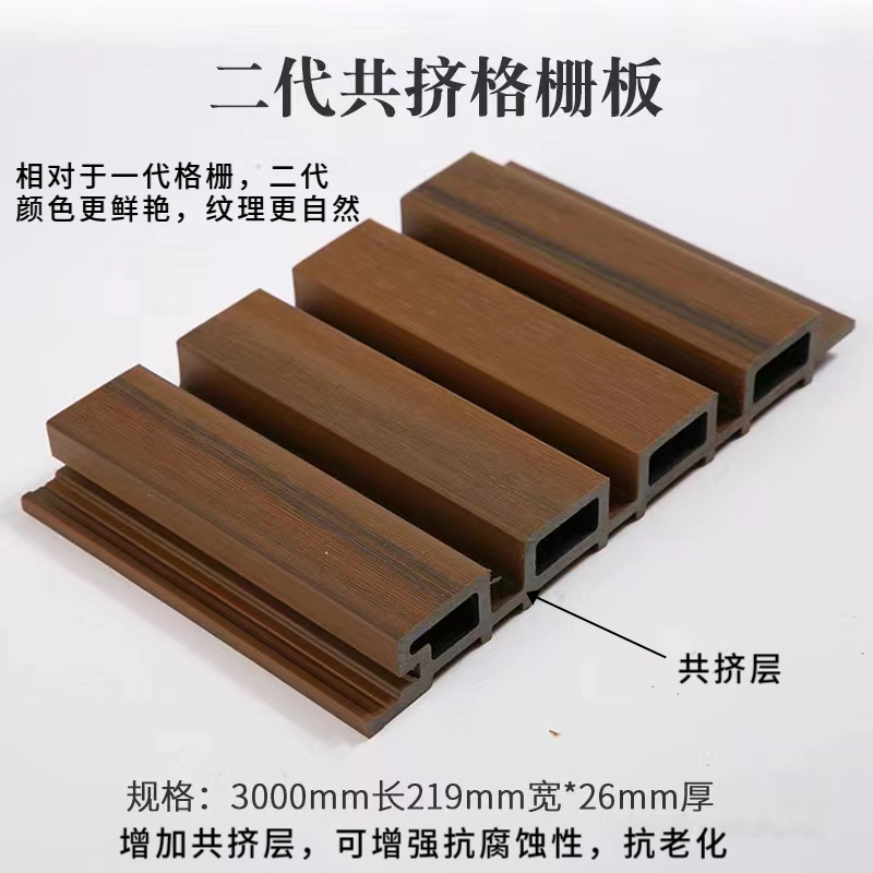 Outdoor Great Wall Board Exterior Wall Panel Plastic Wood Fence Courtyard Anti-Corrosion Wood Co-Extruded Great Wall Board Outdoor Wood-Plastic Wall Panel