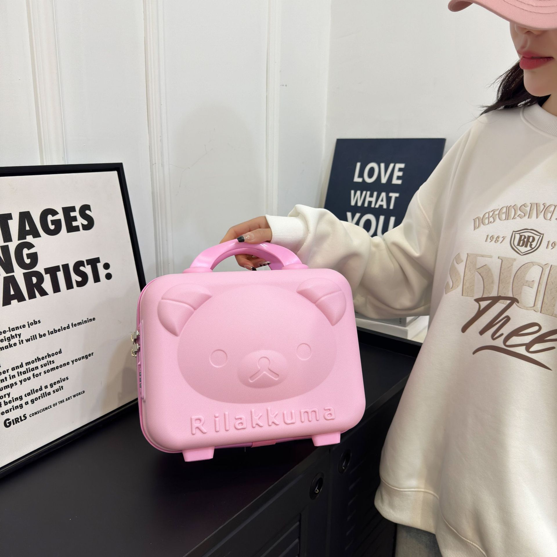 Bear Suitcase Accompanying Gift Bear Makeup Case Boarding 14 Inch Mini Suitcase Cartoon Portable Password Box