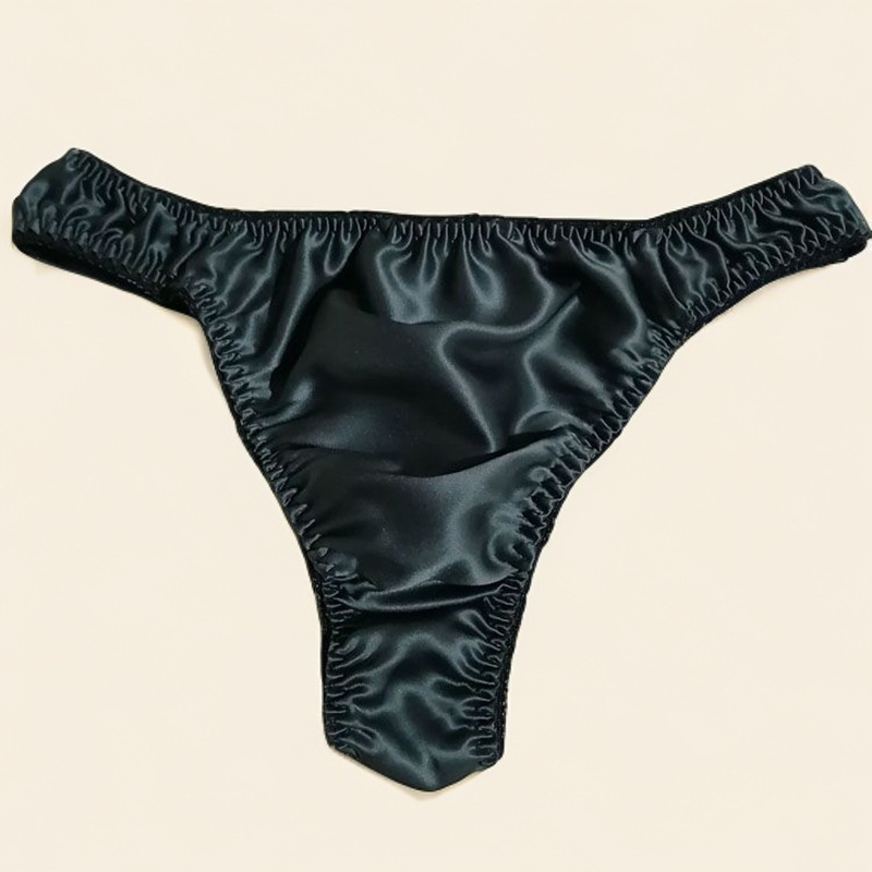 Cross-Border Spot Mulberry Silk Sexy Underwear, Silk Underwear, Large Size Briefs, Men's and Women's Couple Thong