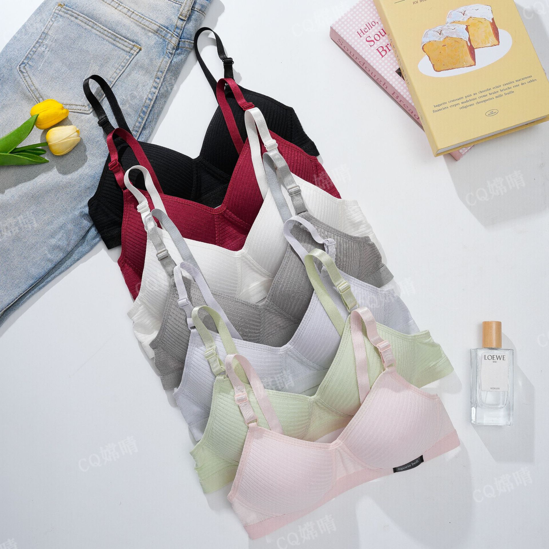 Cross-Border Southeast Asian Underwear Student Cotton Wire-Free Girl Amusement Park Thin Bra Simple Push-Up Bra