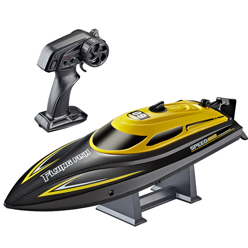 Cross-border HJ812 remote control boat Water electric toys 2.4g competitive boat lights 25 kilometers per hour high-speed speedboat
