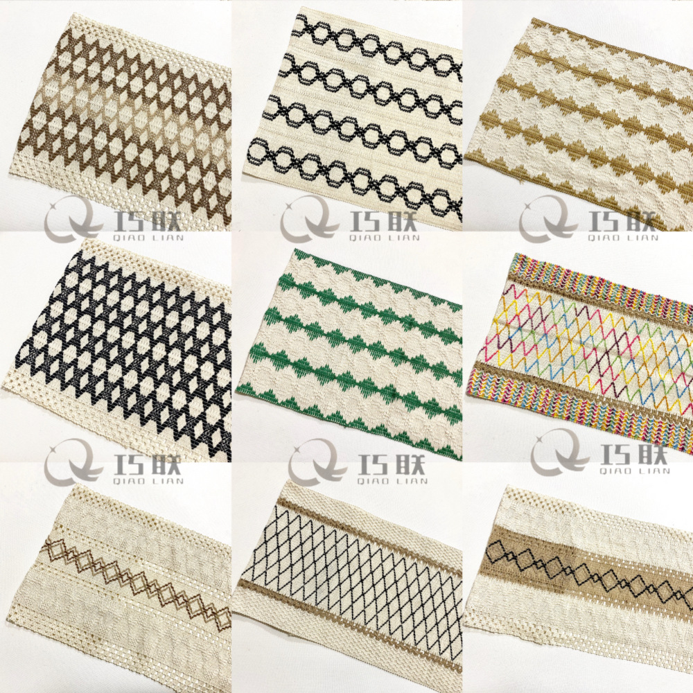 Factory direct American cotton and linen table flag pillow mat fabric export explosions classic jacquard multicolor fabric