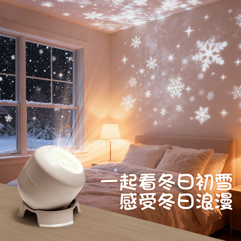 2025 New Led Christmas Snowflake Projector Lamp Colorful Rotating Holiday Decorative Lamp Halloween Stage Light 16 Pictures