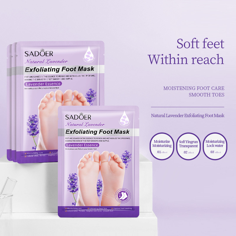 English SADOER foot mask goat milk nicotinamide moisturizing lavender foot mask cross-border foreign trade Wholesale