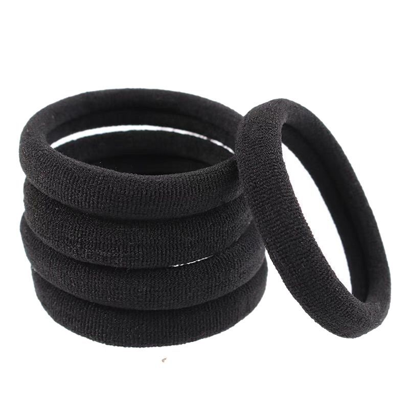 Cross-border 4CM high elastic hair band hair rope headdress rubber band hair band durable rubber band black hair rope hair rope