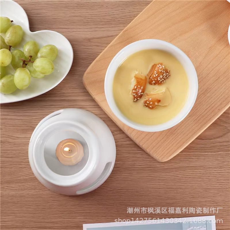 Cross Border Candle Heating Furnace Ice Cream Cheese Fire Boiler Amazon Cheese Fondue Chocolate Ceramic Fire Boiler