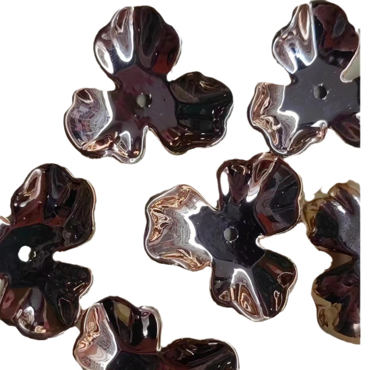 Wedding Corsage Accessories Golden Three-Leaf Shell Brooch Golden Three-Petal Flower Plate Accessories DIY Handmade Jewelry Materials